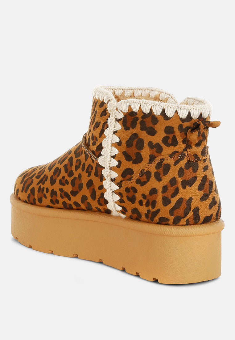 Rochas Leopard Print Snow Boots