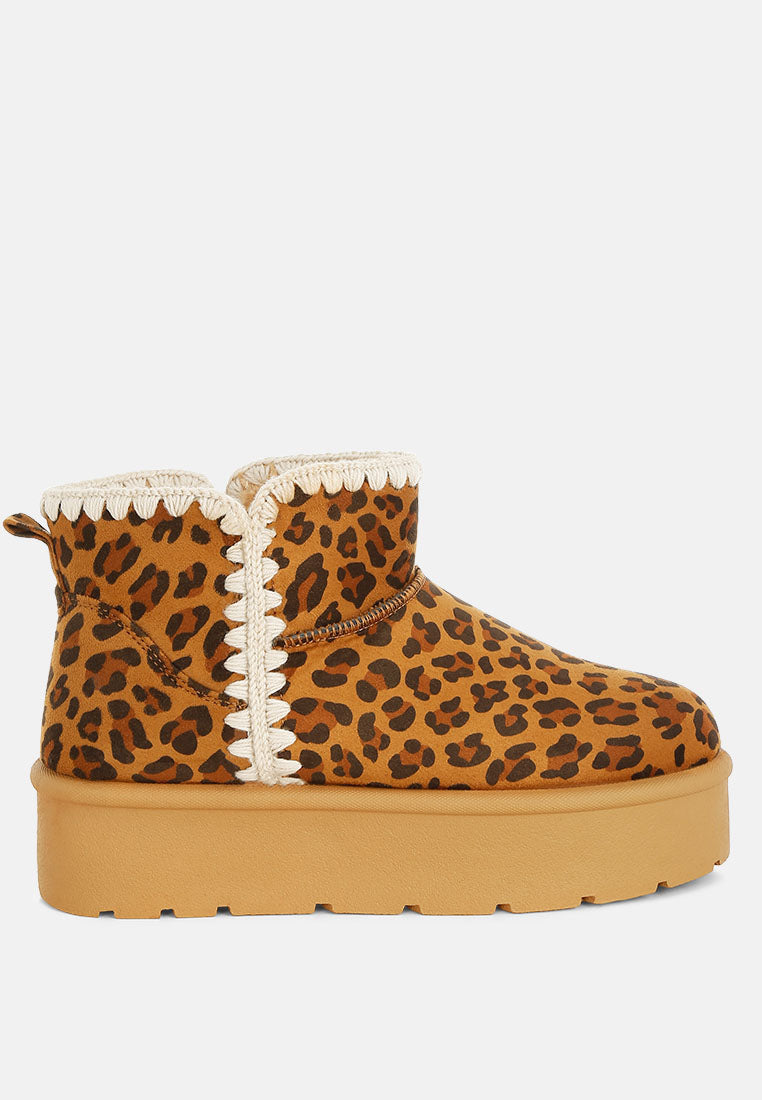 Rochas Leopard Print Snow Boots