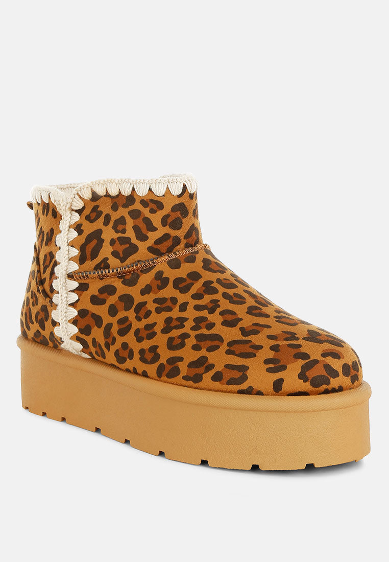 Rochas Leopard Print Snow Boots