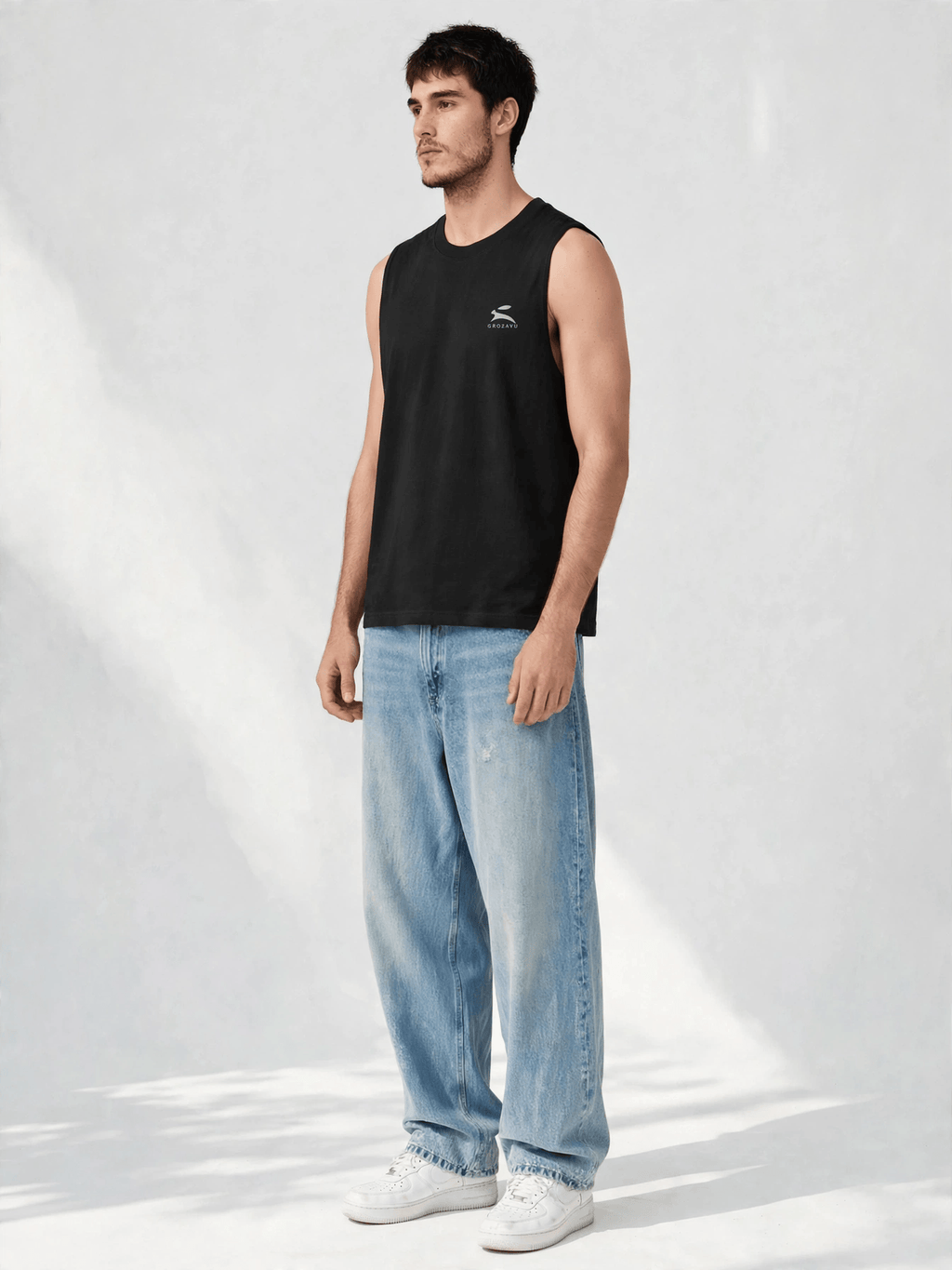 Deep-Cut Sleeveless Tee