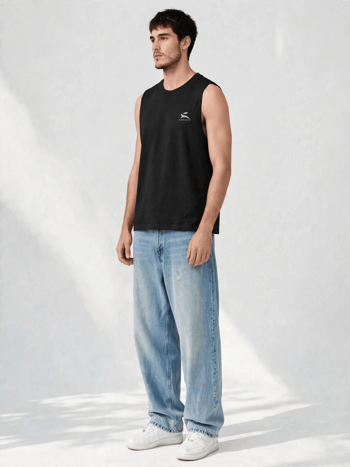 Deep-Cut Sleeveless Tee